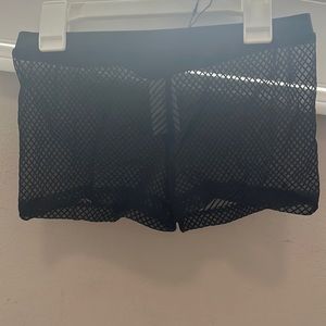 Lulli dance wear size large black mesh shorts